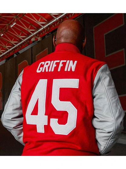 HOMAGE Archie Griffin Varsity Jacket Red & Grey