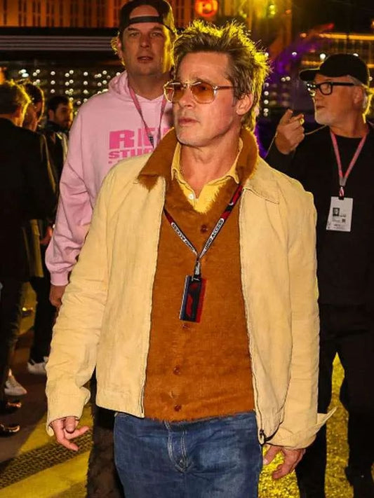 F1 Brad Pitt Yellow Cotton Jacket