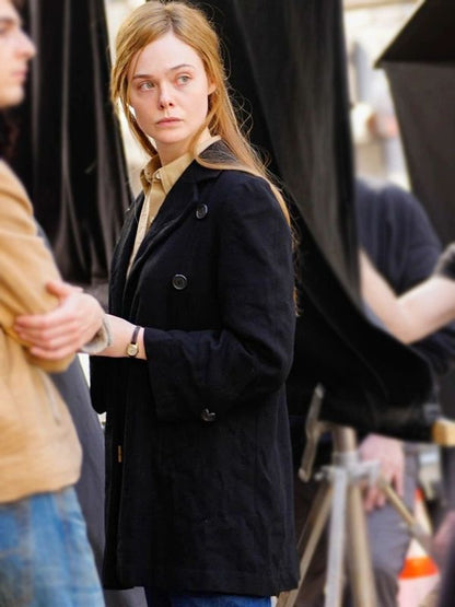 Sylvie Russo A Complete Unknown Elle Fanning Black Coat