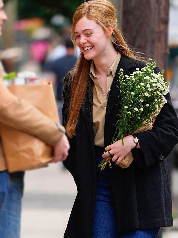 Sylvie Russo A Complete Unknown Elle Fanning Black Coat