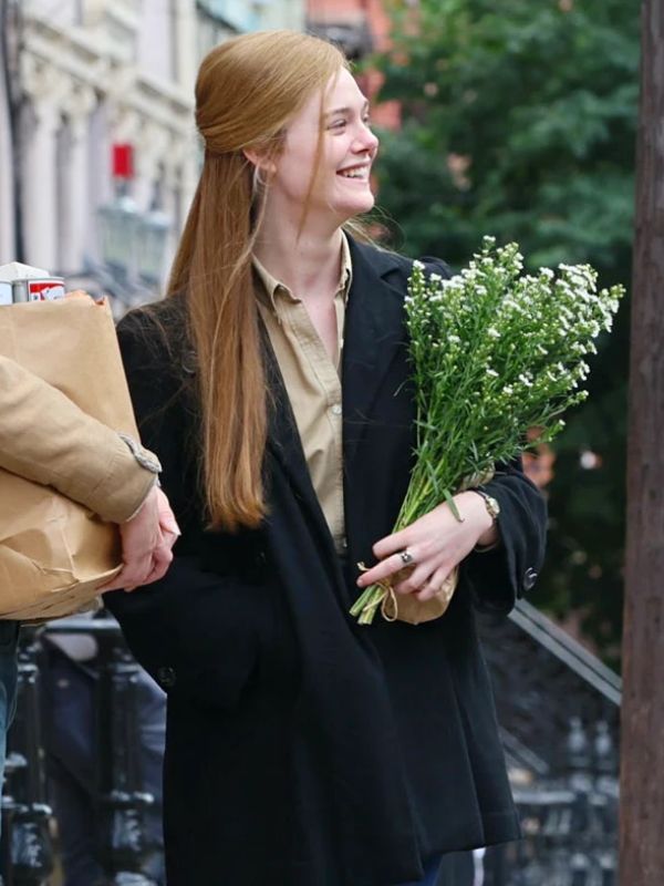 Sylvie Russo A Complete Unknown Elle Fanning Black Coat