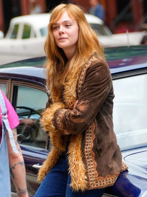 Elle Fanning A Complete Unknown Brown Suede Jacket