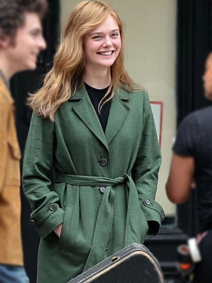 Sylvie Russo A Complete Unknown Elle Fanning Green Coat