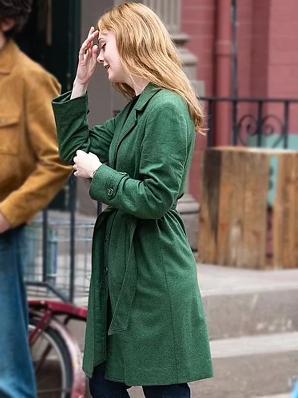 Sylvie Russo A Complete Unknown Elle Fanning Green Coat