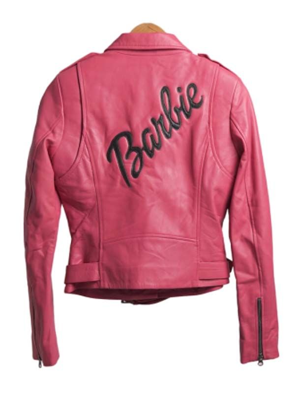 Barbie Pink Biker Style Leather Jacket for Women - Free Delivery