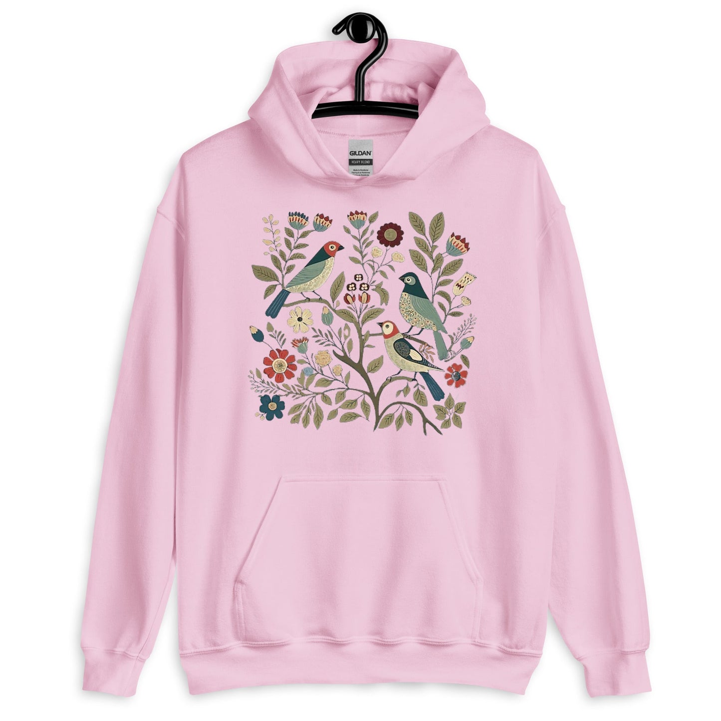 Birds and Flowers Unisex Pullover Hoodie