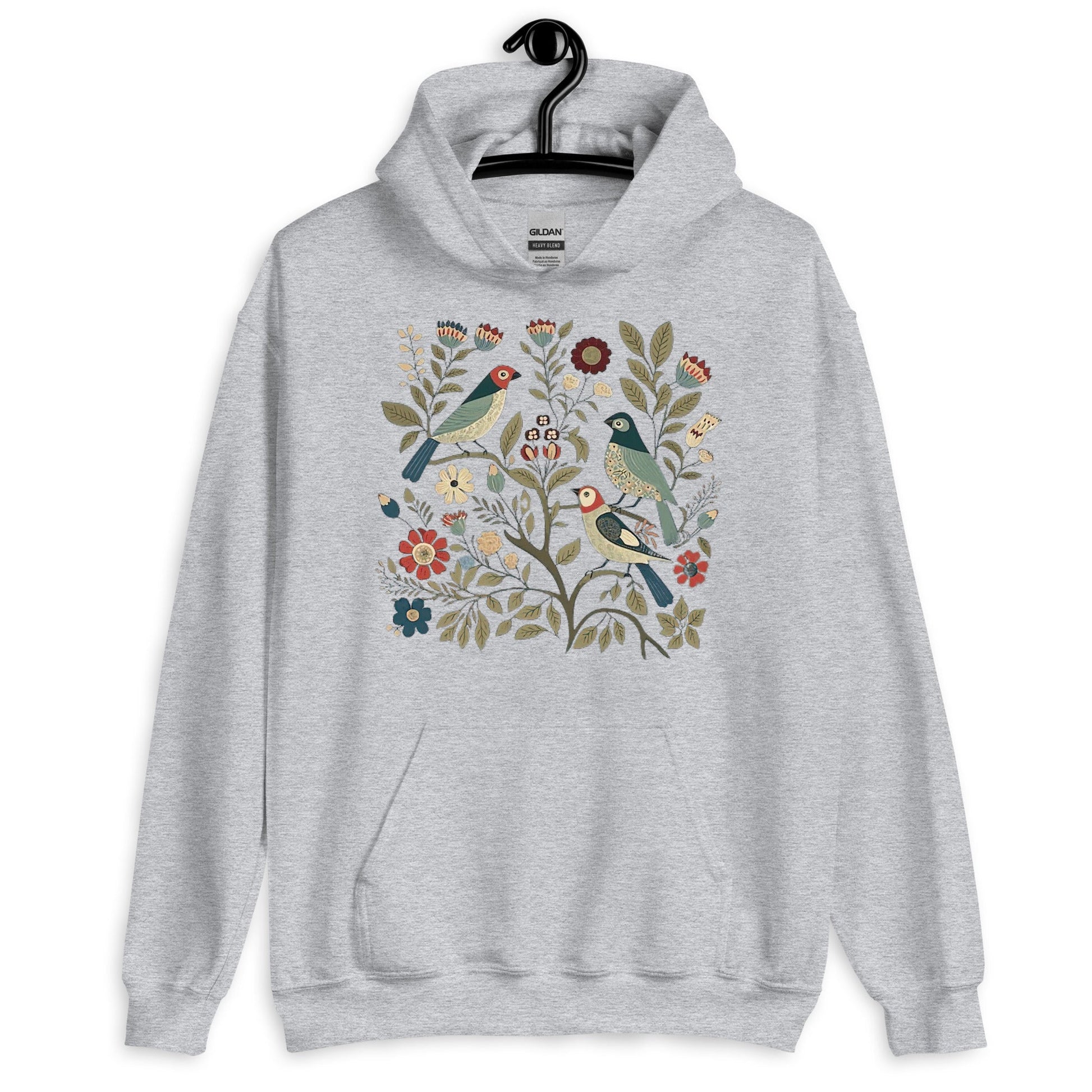 Birds and Flowers Unisex Pullover Hoodie