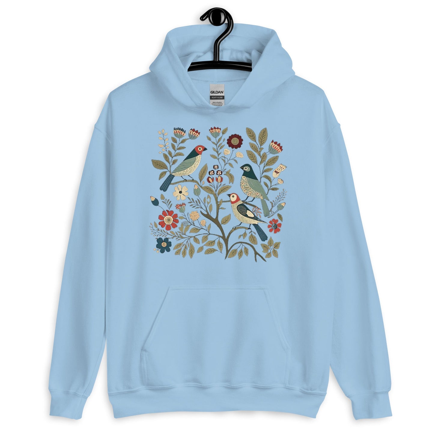 Birds and Flowers Unisex Pullover Hoodie