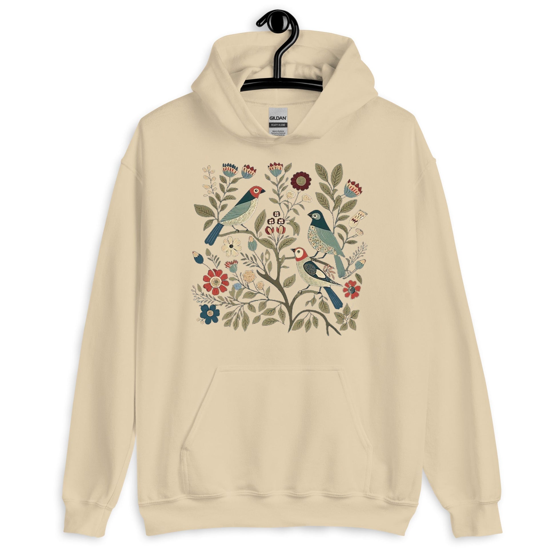 Birds and Flowers Unisex Pullover Hoodie