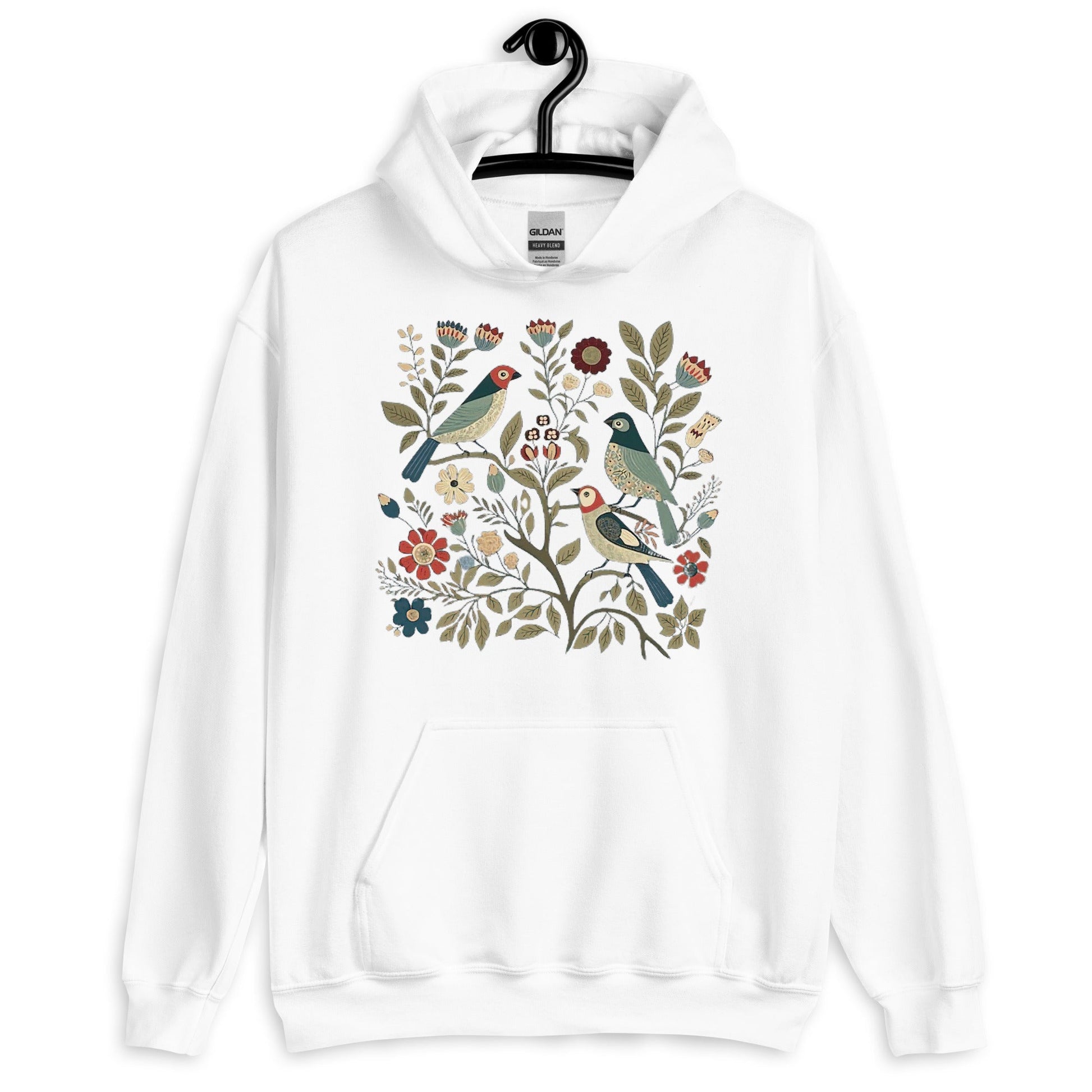 Birds and Flowers Unisex Pullover Hoodie