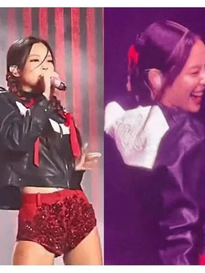 Blackpink Born Pink Jennie Kim Black Leather Jacket