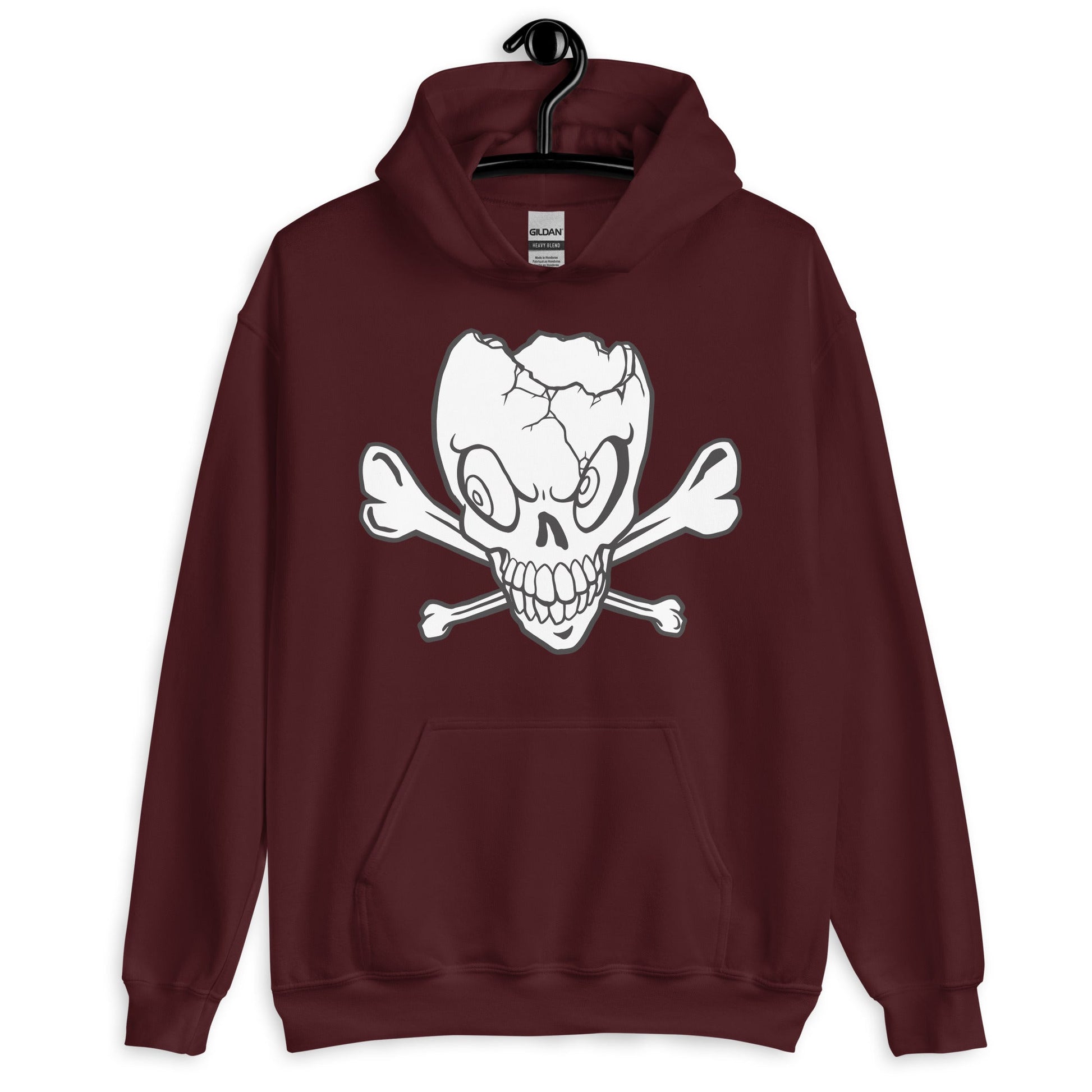 Broken Skull & Bones Pullover Hoodie - Skull Hoodie Street Outerwears