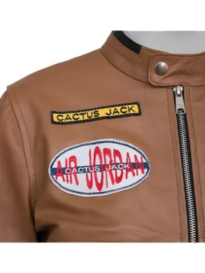 Black and Brown Air Jordan Cactus Jack Moto Jacket 