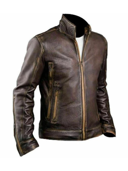 Café Racer Motorcycle Genuine Leather Jacket - Sale Now