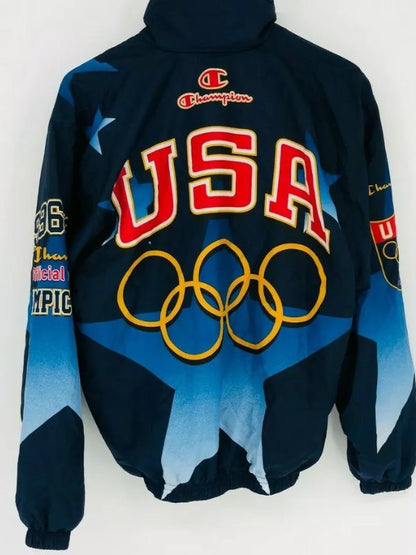 Vintage 1996 Atlanta Olympics Team USA Champion Blue Jacket