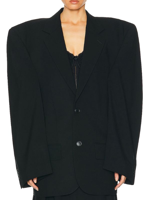 Hailey Bieber Oversized Wool Blazer