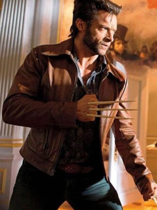 Hugh Jackman & Deadpool Wolverine Brown Leather Jacket