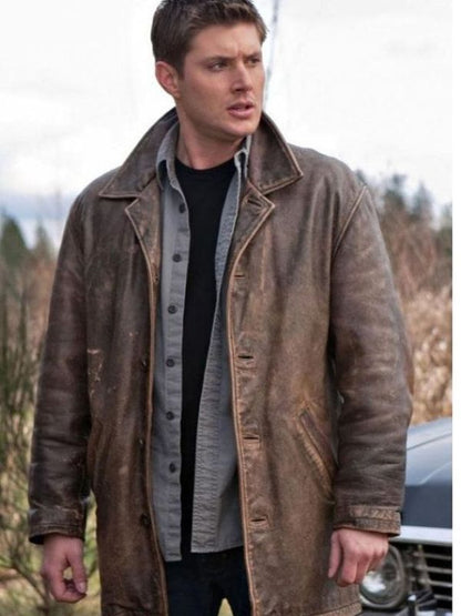 Dean Winchester Supernatural Distressed Brown Leather Jacket