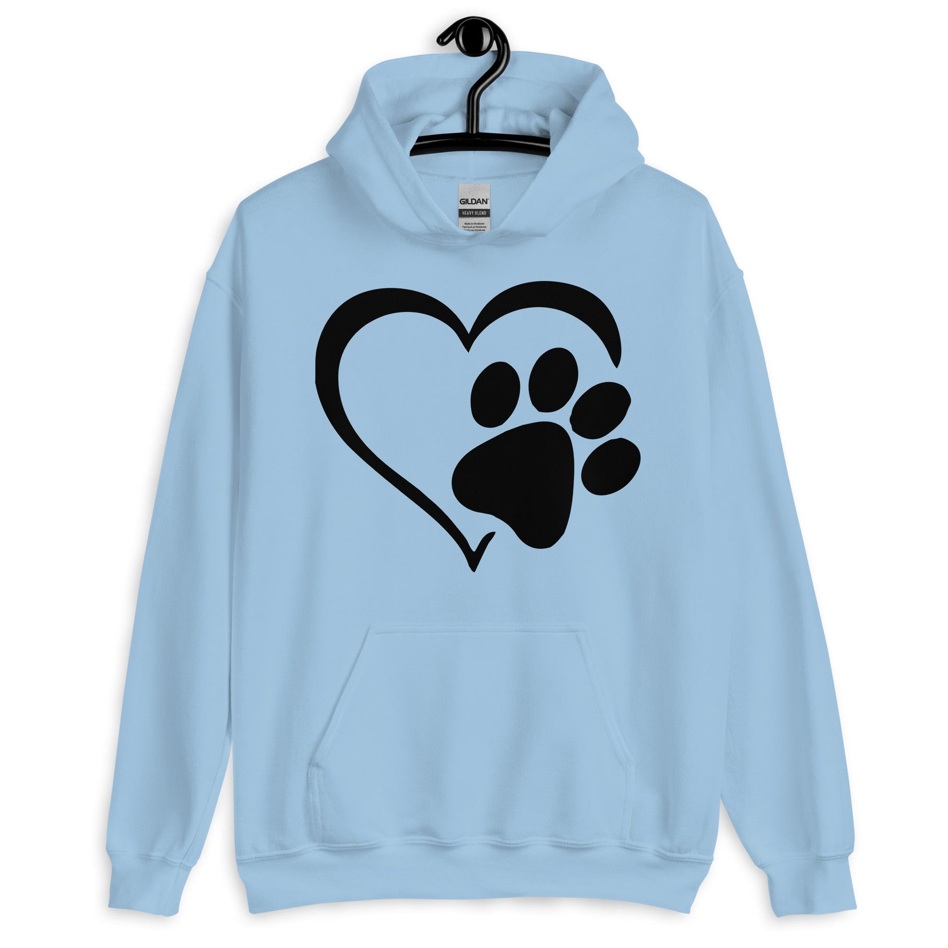 Dog Paw Heart Hoodie - Dog Paw Love Hoodie