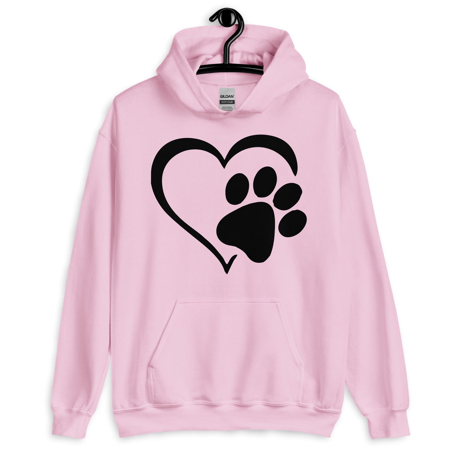 Dog Paw Heart Hoodie - Dog Paw Love Hoodie