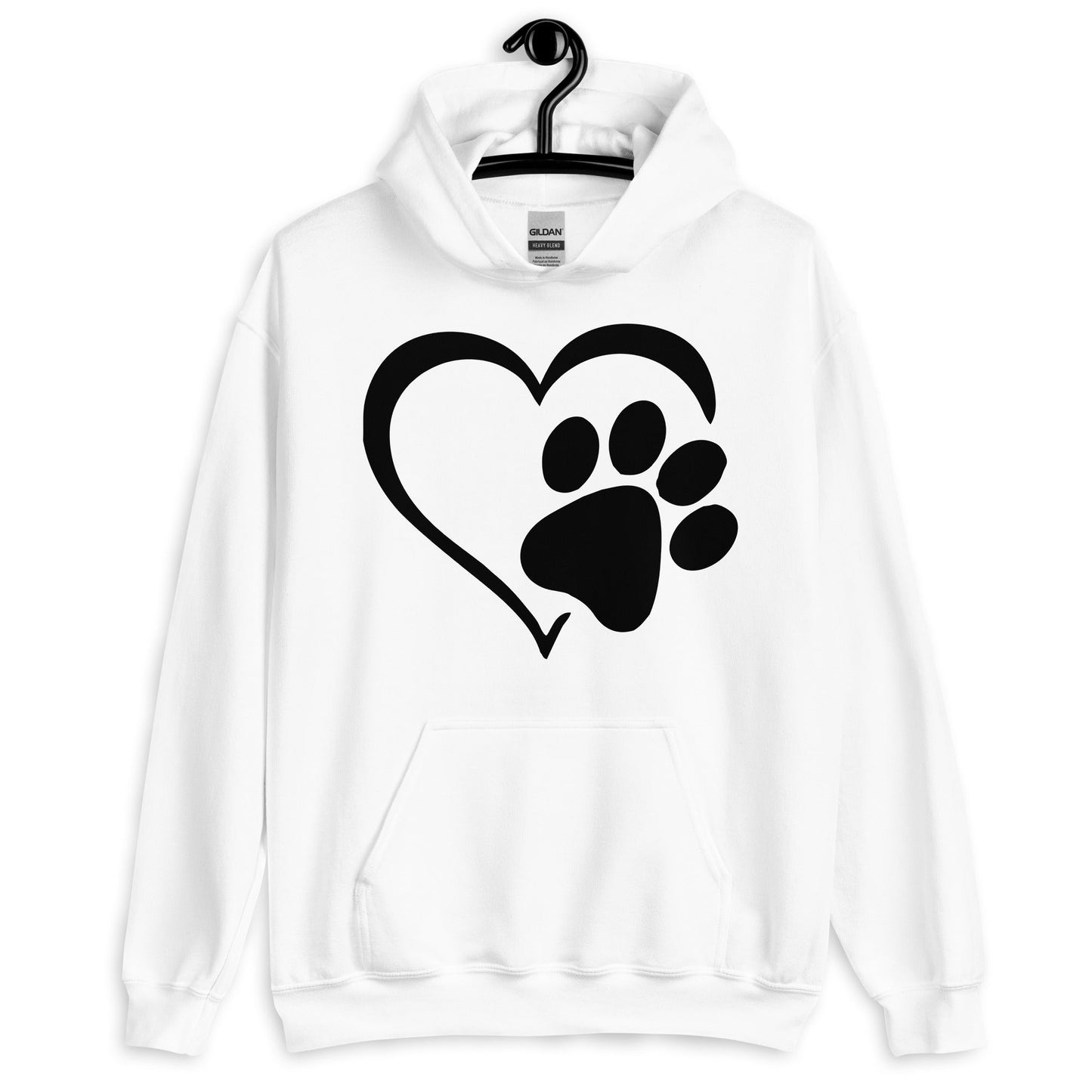 Dog Paw Heart Hoodie - Dog Paw Love Hoodie