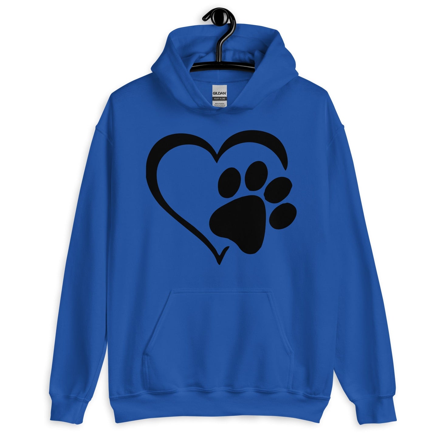 Dog Paw Heart Hoodie - Dog Paw Love Hoodie