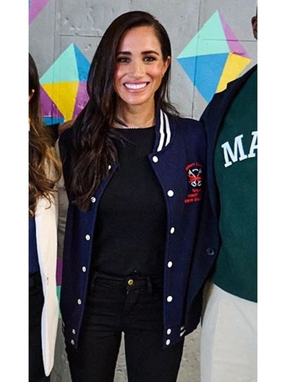 Robert Clack Meghan Markle Letterman Jacket