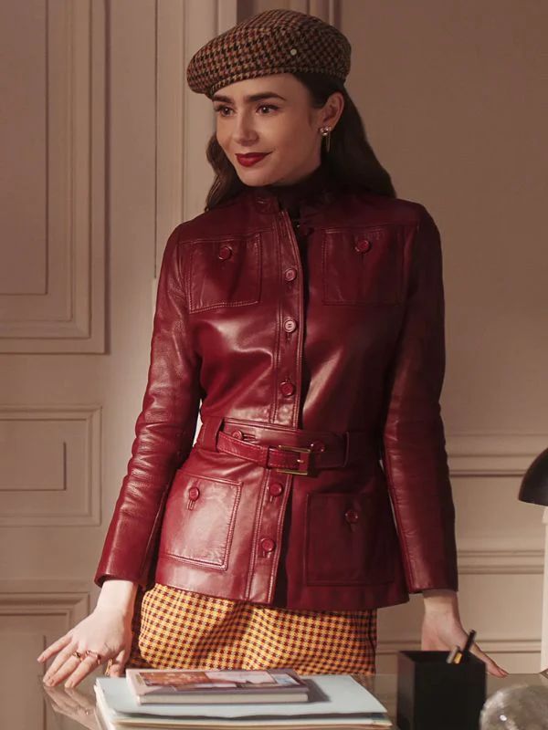 Emily Cooper Emily In Paris S04 Lily Collins Leather Jacket