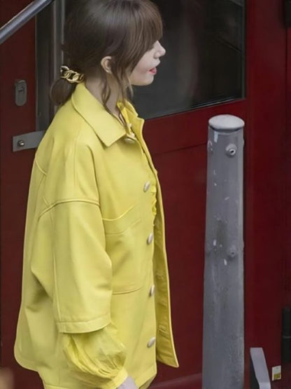 Emily In Paris S04 Lily Collins Yellow Jacket