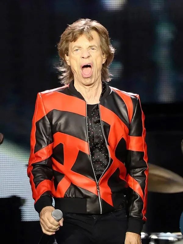 English Singer Mick Jagger Rolling Stones Liverpool Leather Jacket