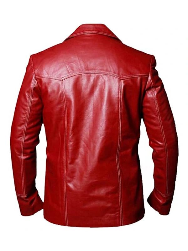 Fight Club Tyler Durden Red Leather Jacket