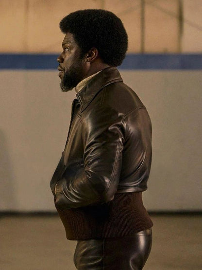 Fight Night The Million Dollar Heist Kevin Hart Brown Leather Jacket