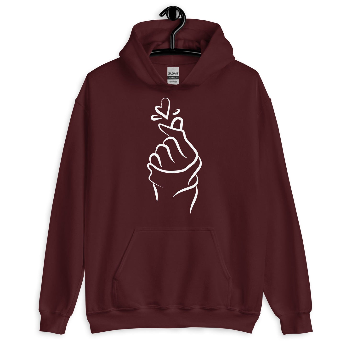 Finger Heart Gesture Pullover Hoodie