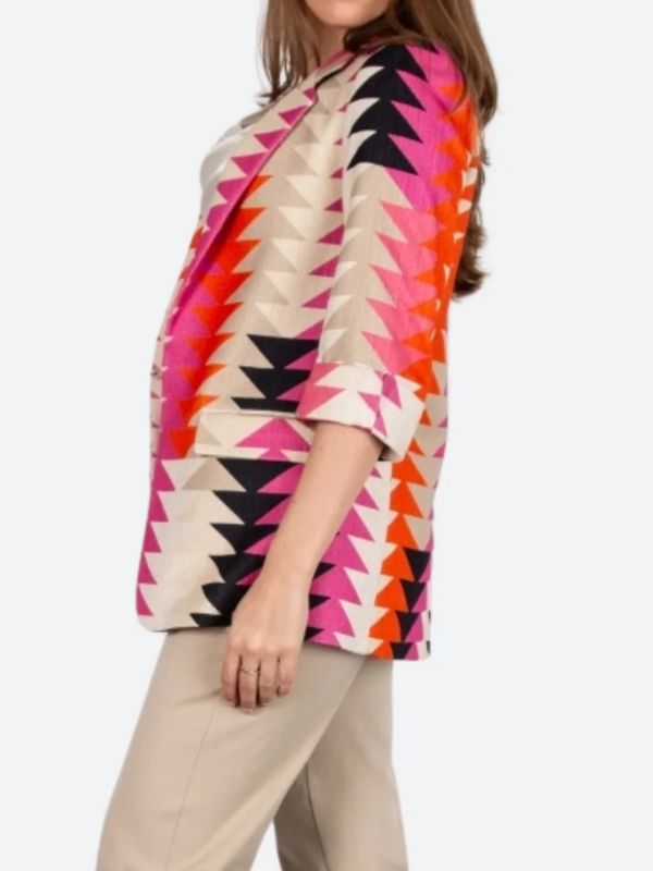 GBBO S15 Prue Leith S15 Triangle Print Blazer