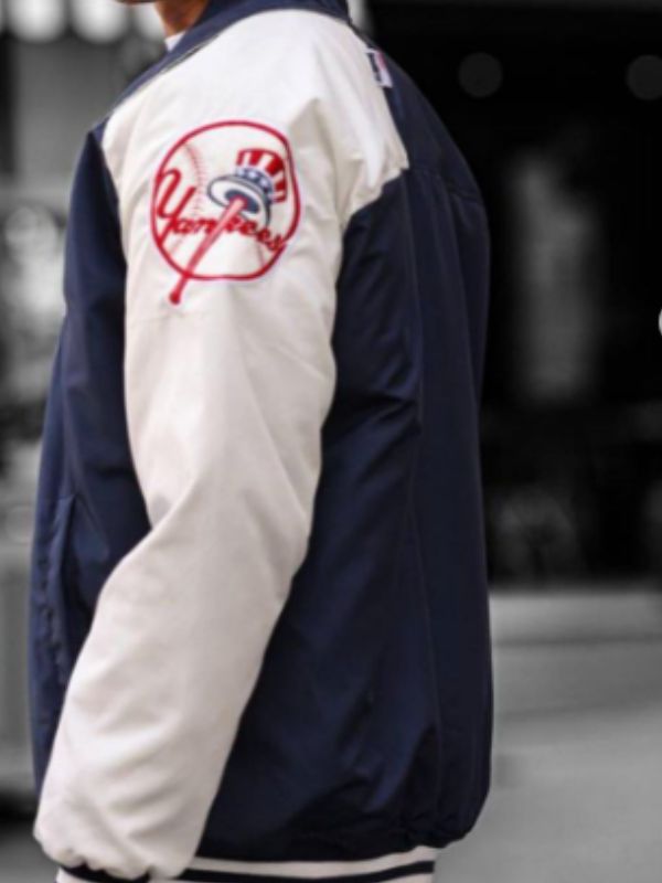 Hailey Bieber New York Yankees Blue Jacket