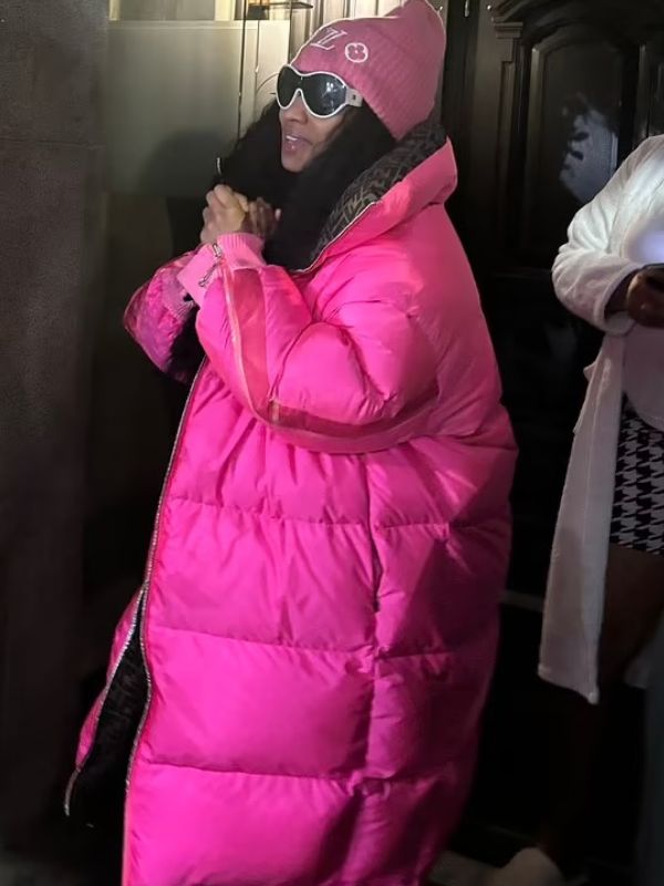 Nicki Minaj Rapper Pink Puffer Coat