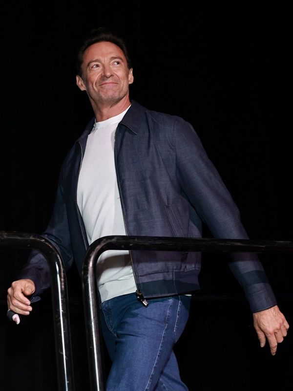 Comic-Con 2024 Hugh Jackman Blue Bomber Jacket