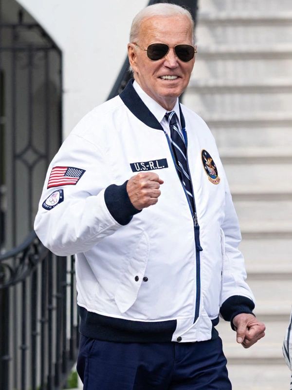 Team USA Joe Biden White Bomber Jacket