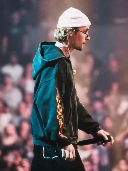 Justin Bieber Balenciaga Burning Unity  Zip-Up Hoodie