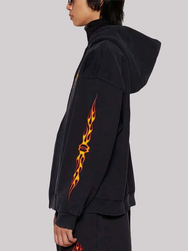 Justin Bieber Balenciaga Burning Unity  Zip-Up Hoodie