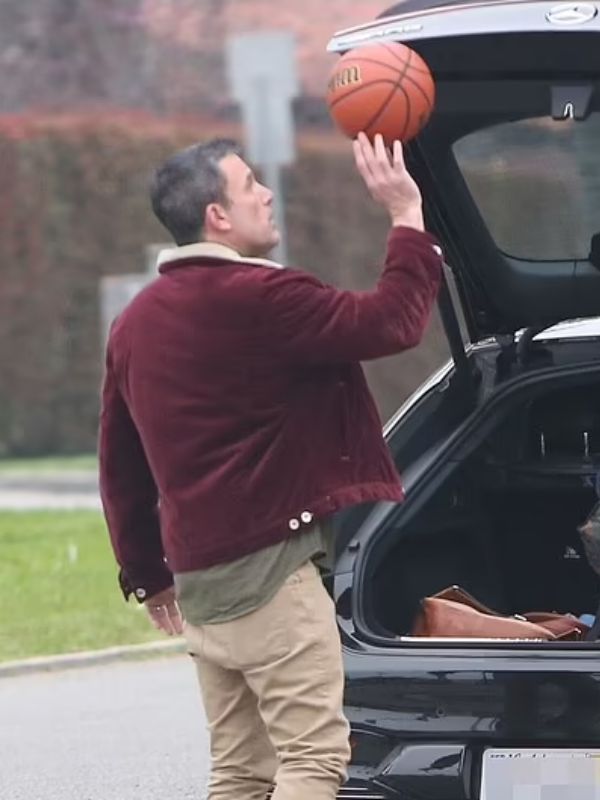 Ben Affleck Maroon Corduroy Jacket