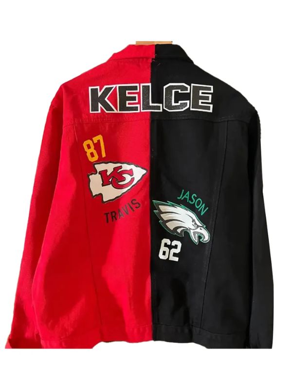 Kelce Mom Donna Kelce Red and Black Jacket