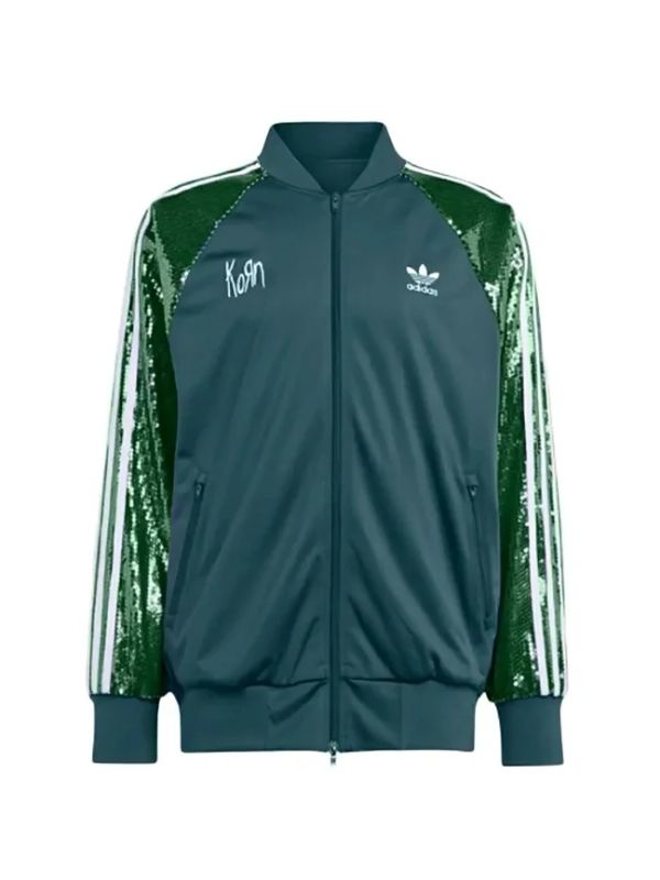 KoRn x Adidas Green Sequin Track Jacket