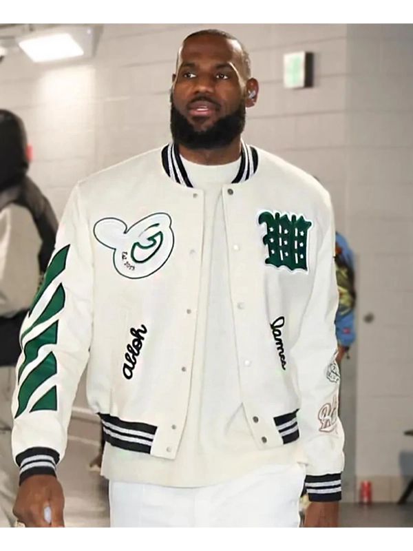 Lebron James Off White Kings Varsity Jacket