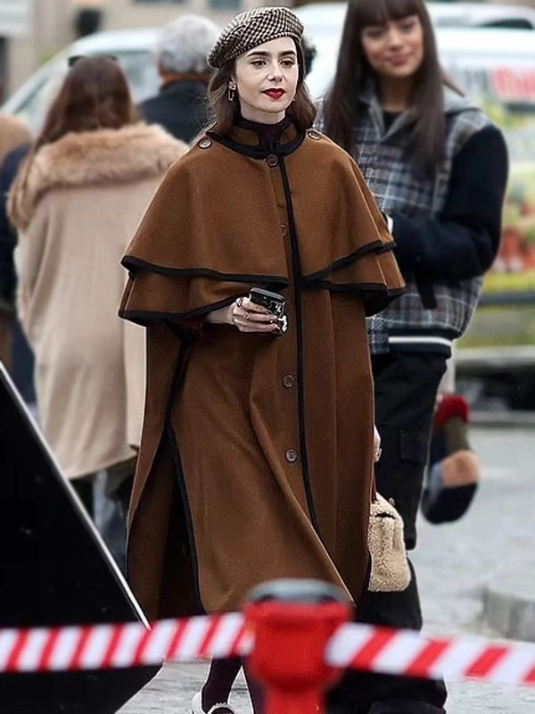 Emily in Paris S04 Lily Collins Cape Coat