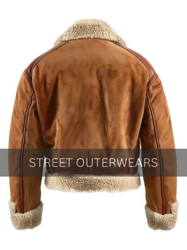 Men's Brown Beige B3 Sherpa Aviator Flight Jacket