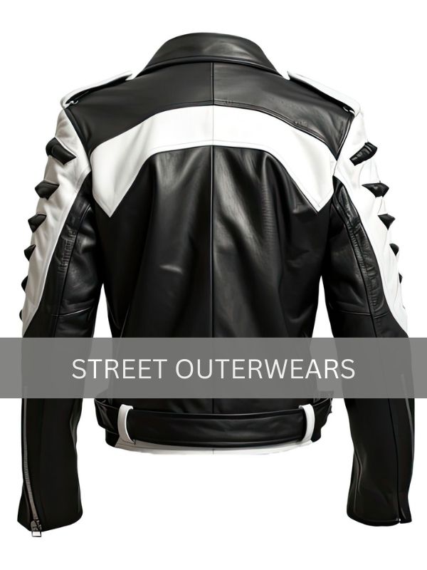 Mens Crossover Quilted Motorcycle Belted Leather Jacket