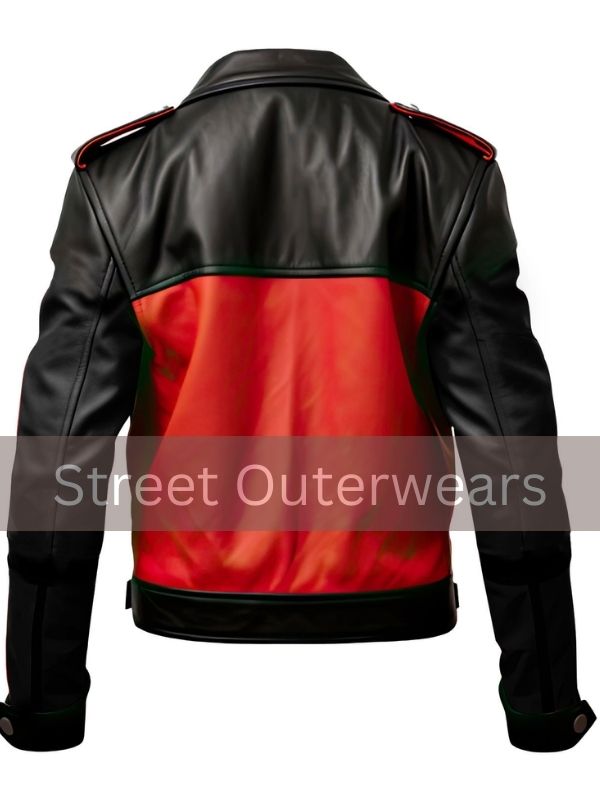 Mens Red and Black Racing Sportwear Biker Leather Jacket