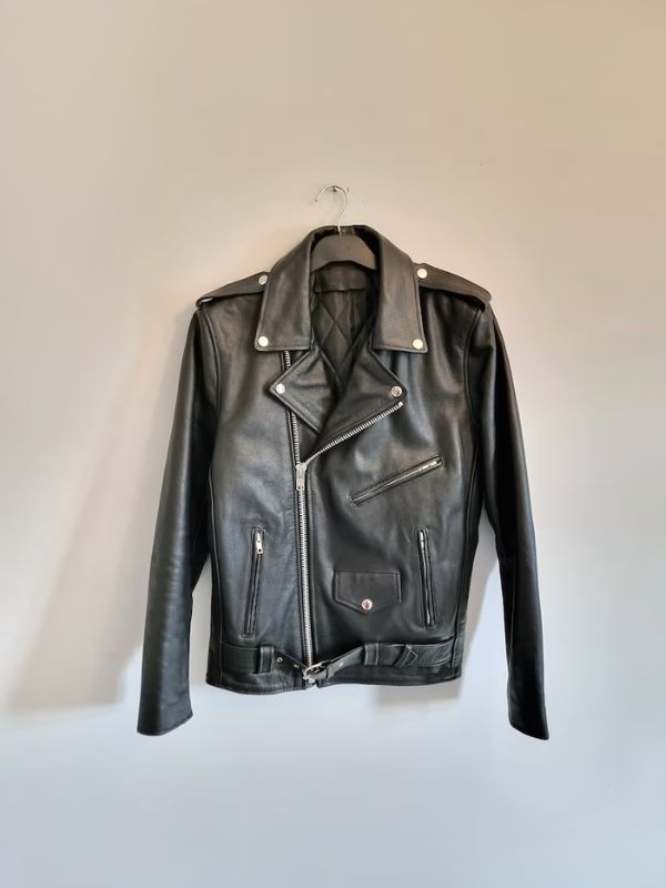 Mens Slim fit Motorcycle Leather Jacket - Free Shipping