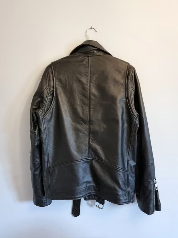 Mens Slim fit Motorcycle Leather Jacket - Free Shipping